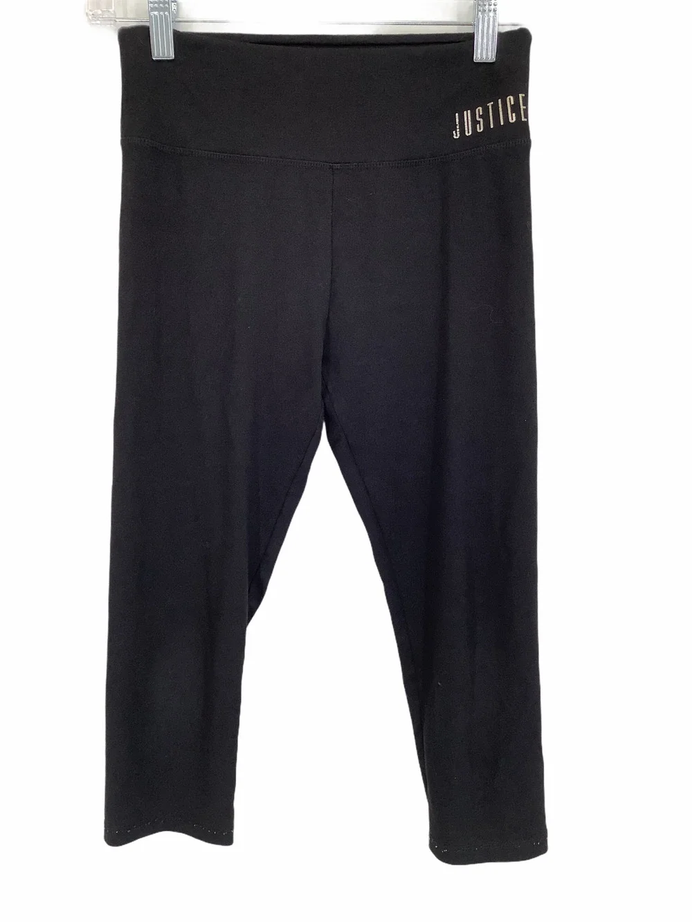 Justice Girl’s Solid Black Cropped Graphic Legging